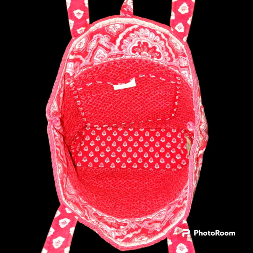 Retired! Vintage Vera Bradley Nantucket Red Cotton Button Tote Bag - Picture 5 of 11